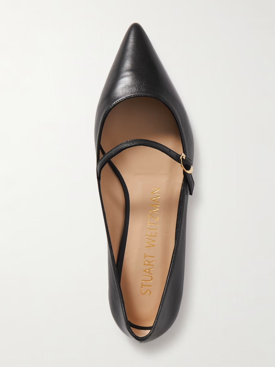 Emilia leather Mary Jane point-toe flats