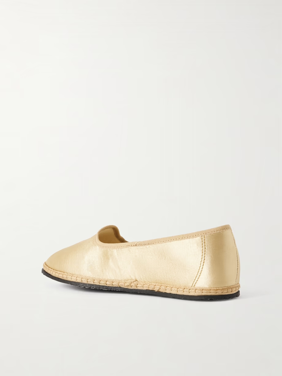 Grosgrain-trimmed satin ballet flats