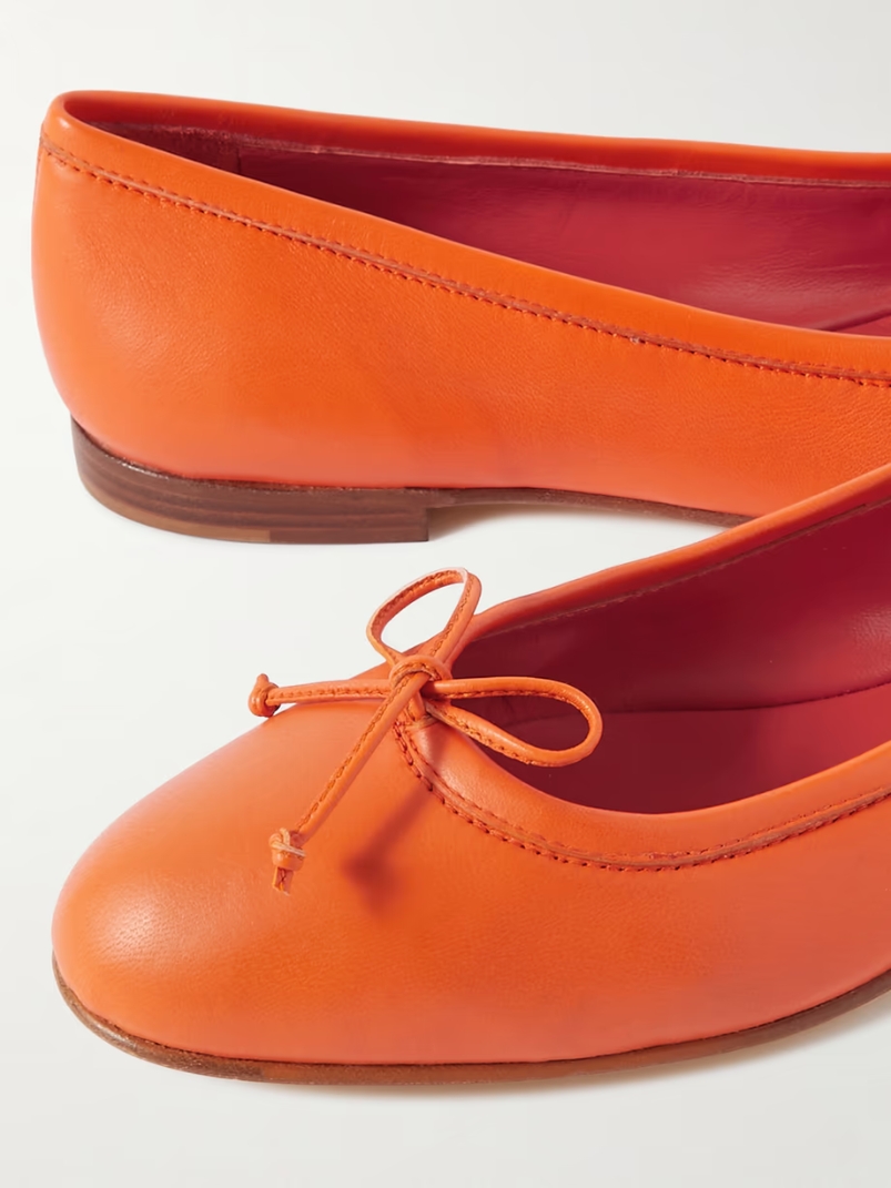 Veralli bow-detailed leather ballet flats