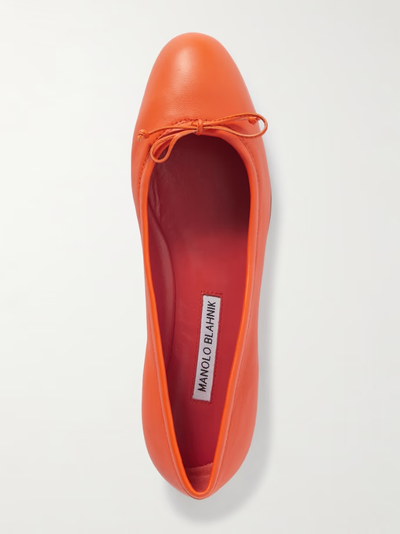 Veralli bow-detailed leather ballet flats