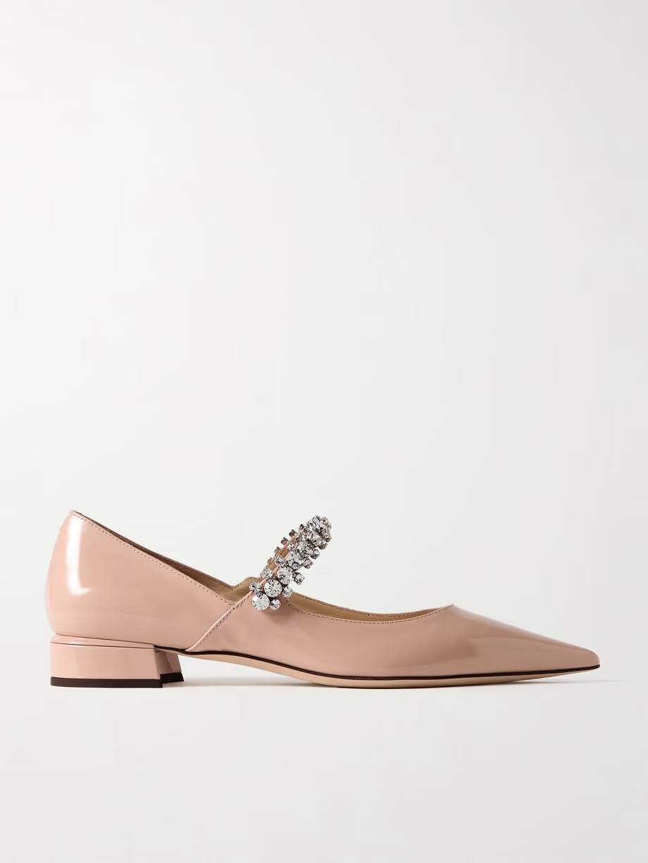 Bing 25 crystal-embellished patent-leather pumps