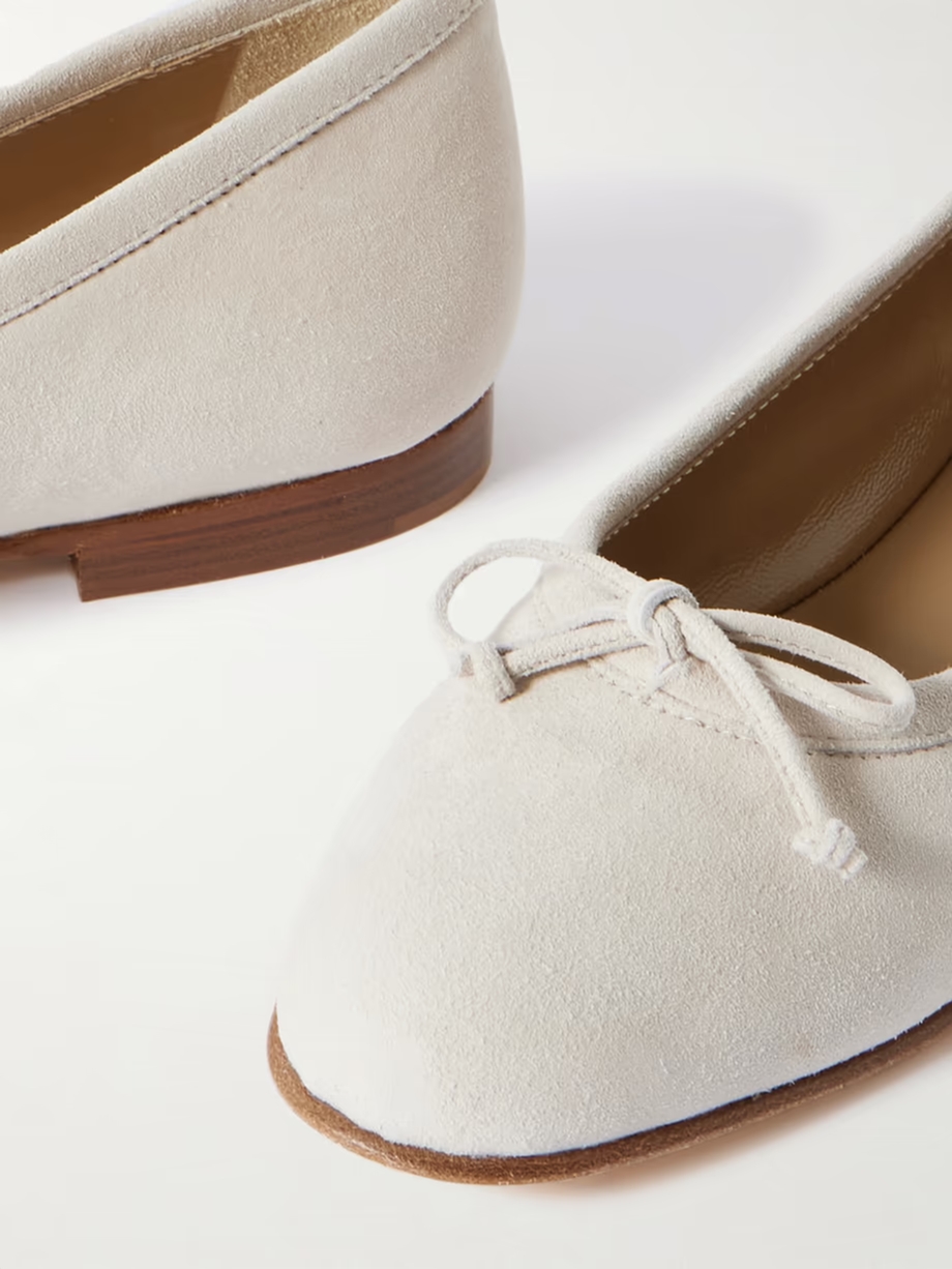 Veralli bow-detailed suede ballet flats