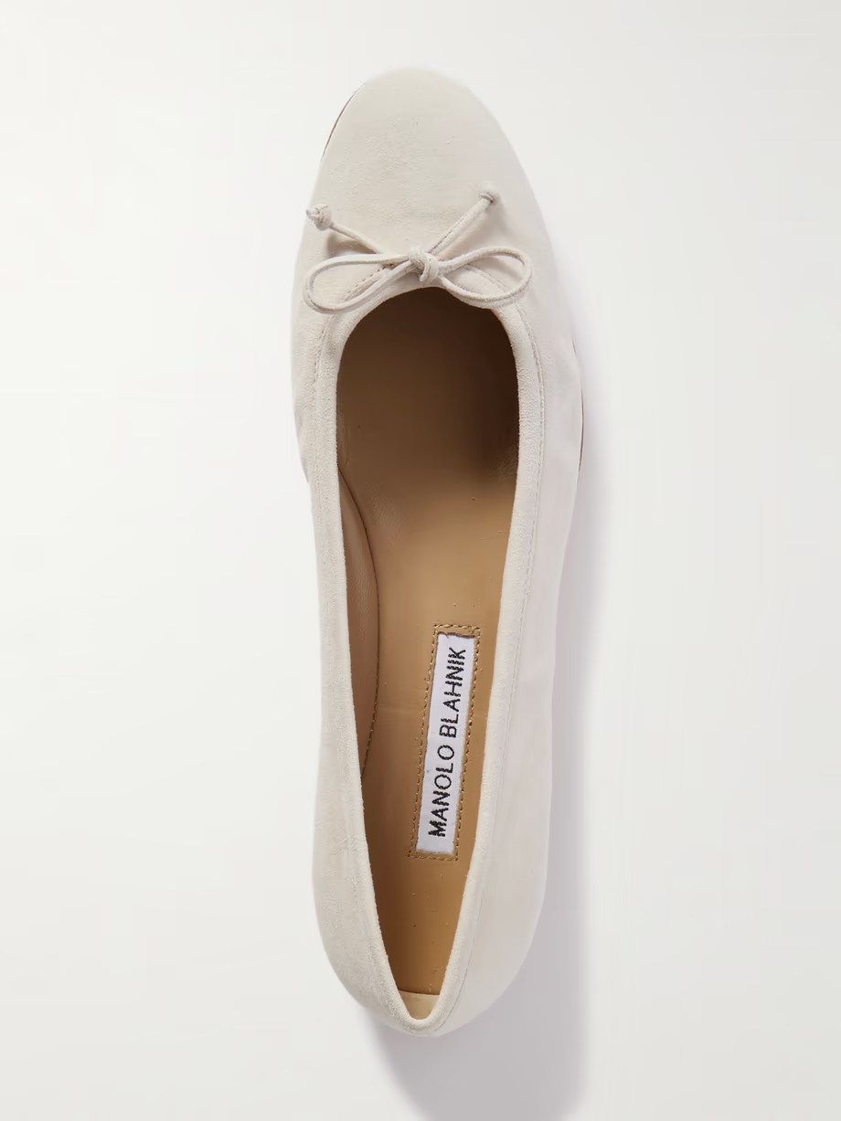 Veralli bow-detailed suede ballet flats