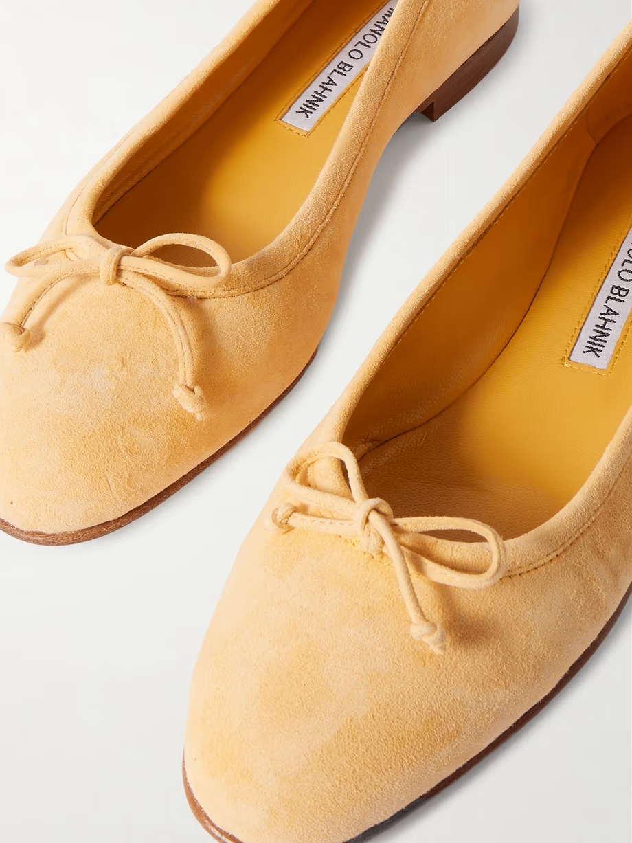 Veralli bow-detailed suede ballet flats