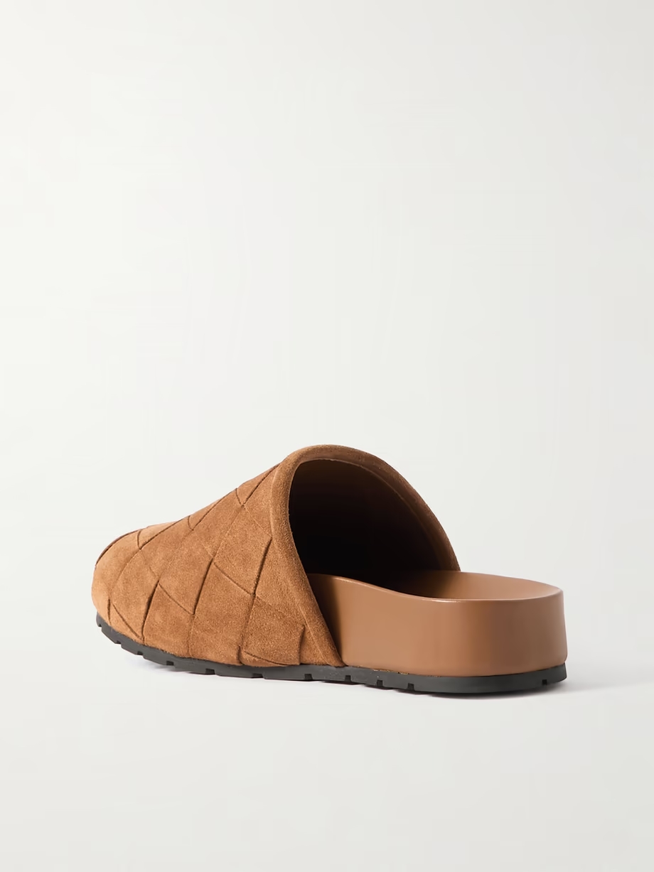 Reggie intrecciato suede slippers