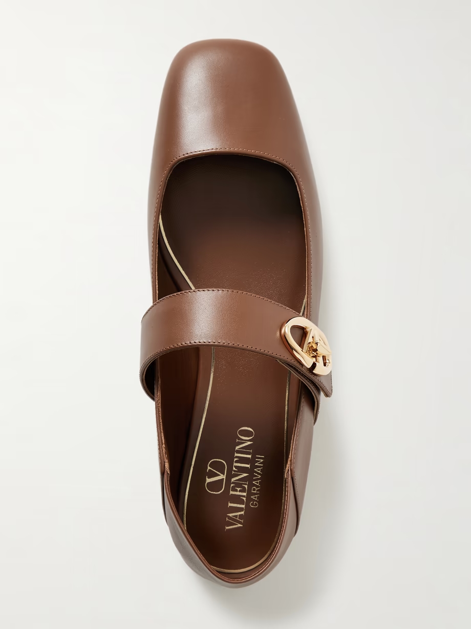 VLOGO Locker leather ballet flats