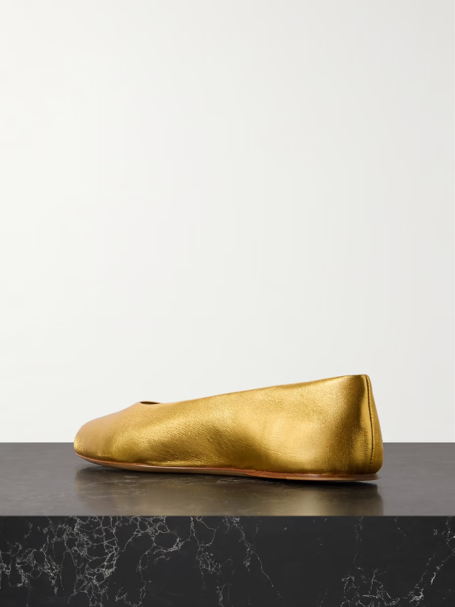 Andre metallic leather ballet flats