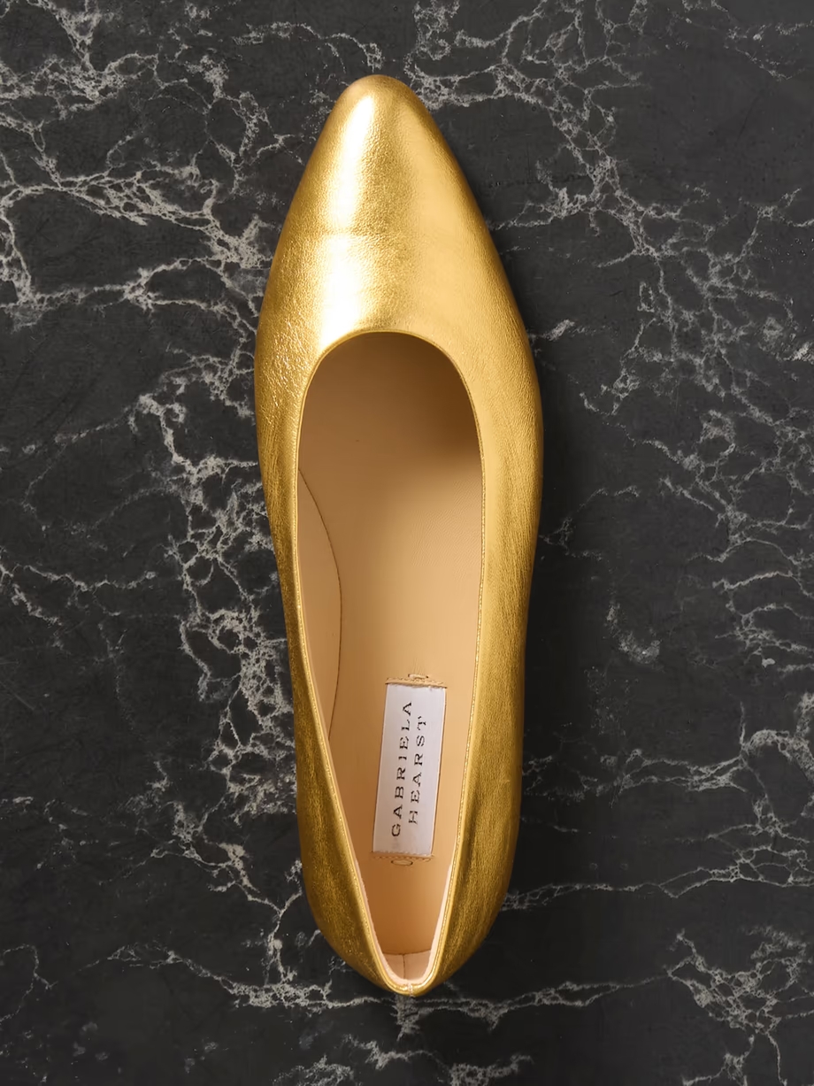 Andre metallic leather ballet flats