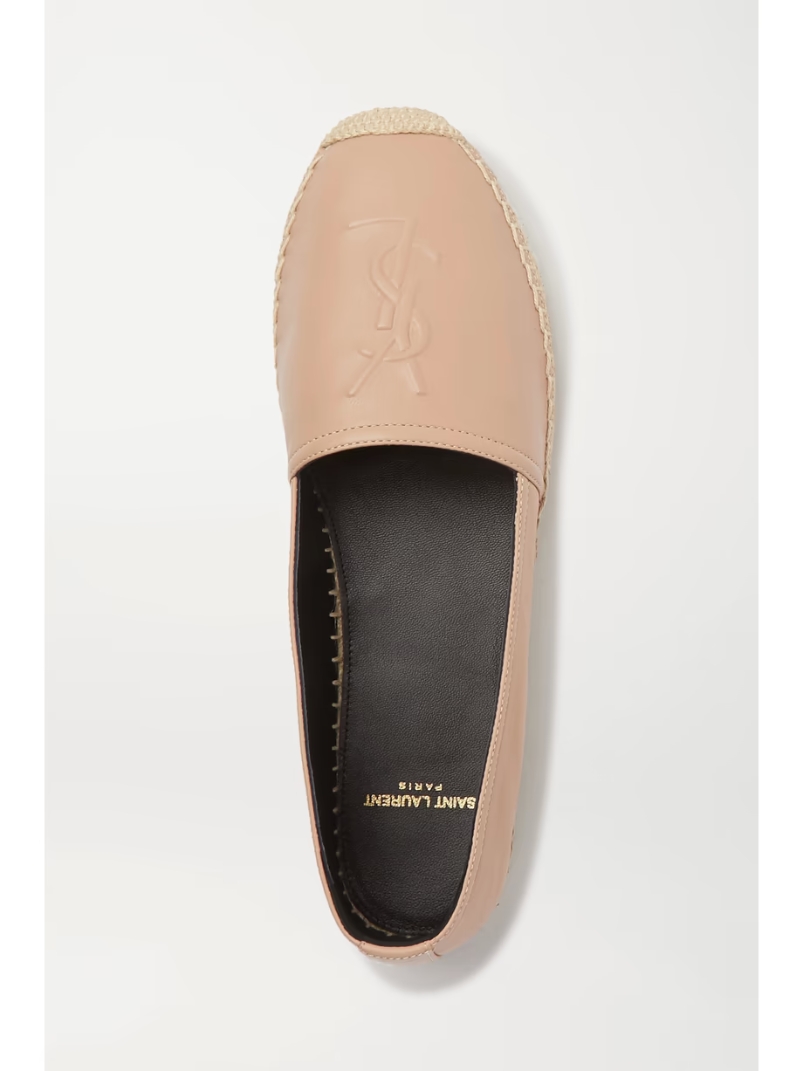 Logo-embossed leather espadrilles