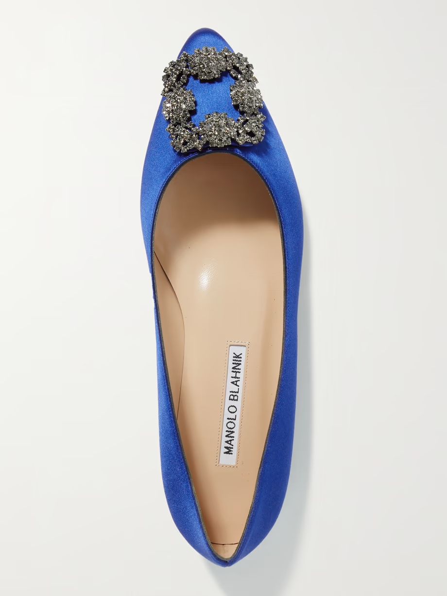 Hangisi embellished satin point-toe flats