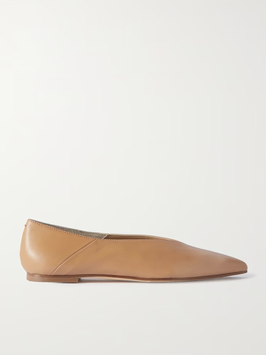 Moa leather point-toe flats