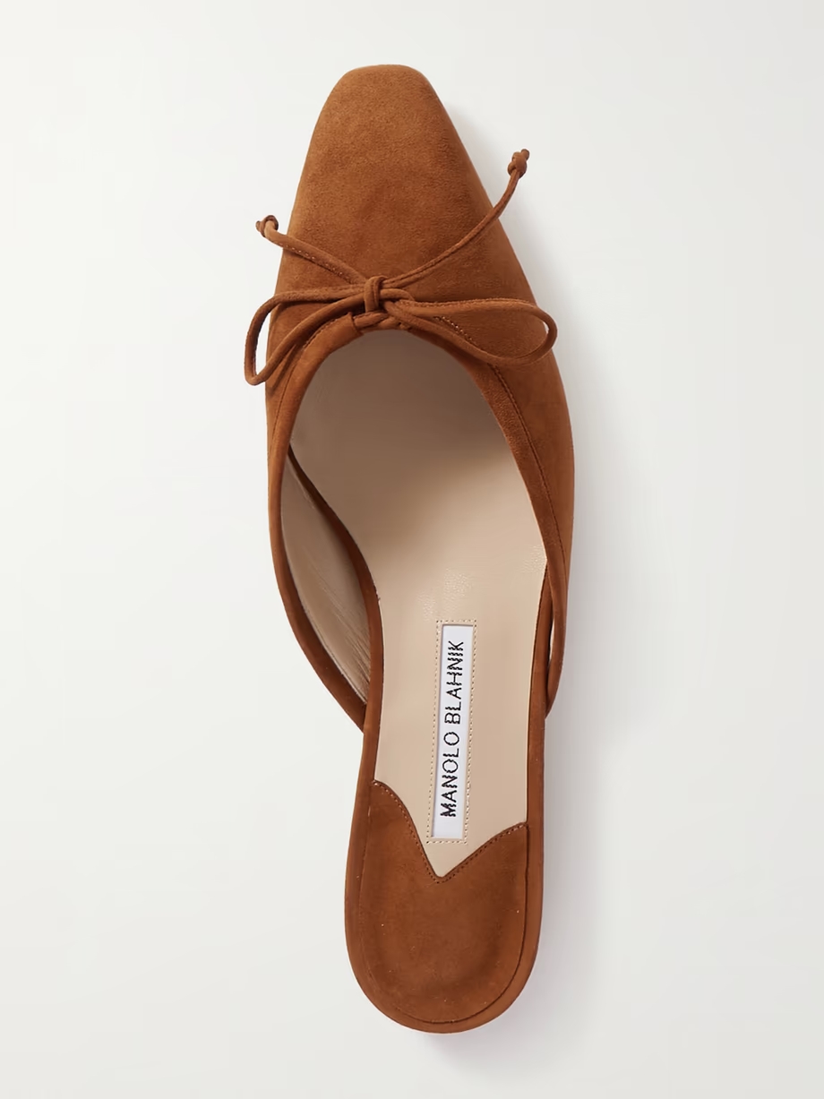 Ballerimu bow-detailed suede mules