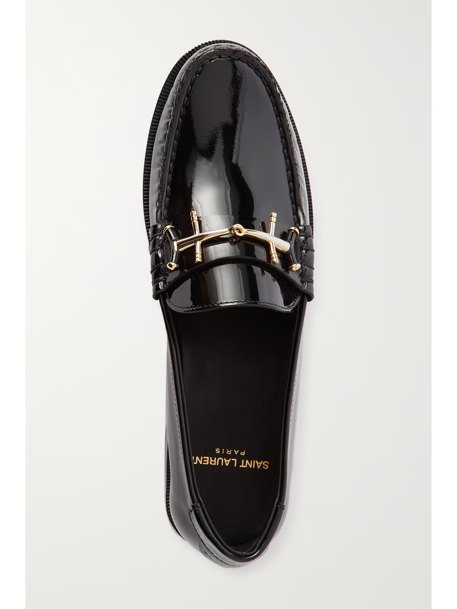 Le Loafer embellished patent-leather loafers