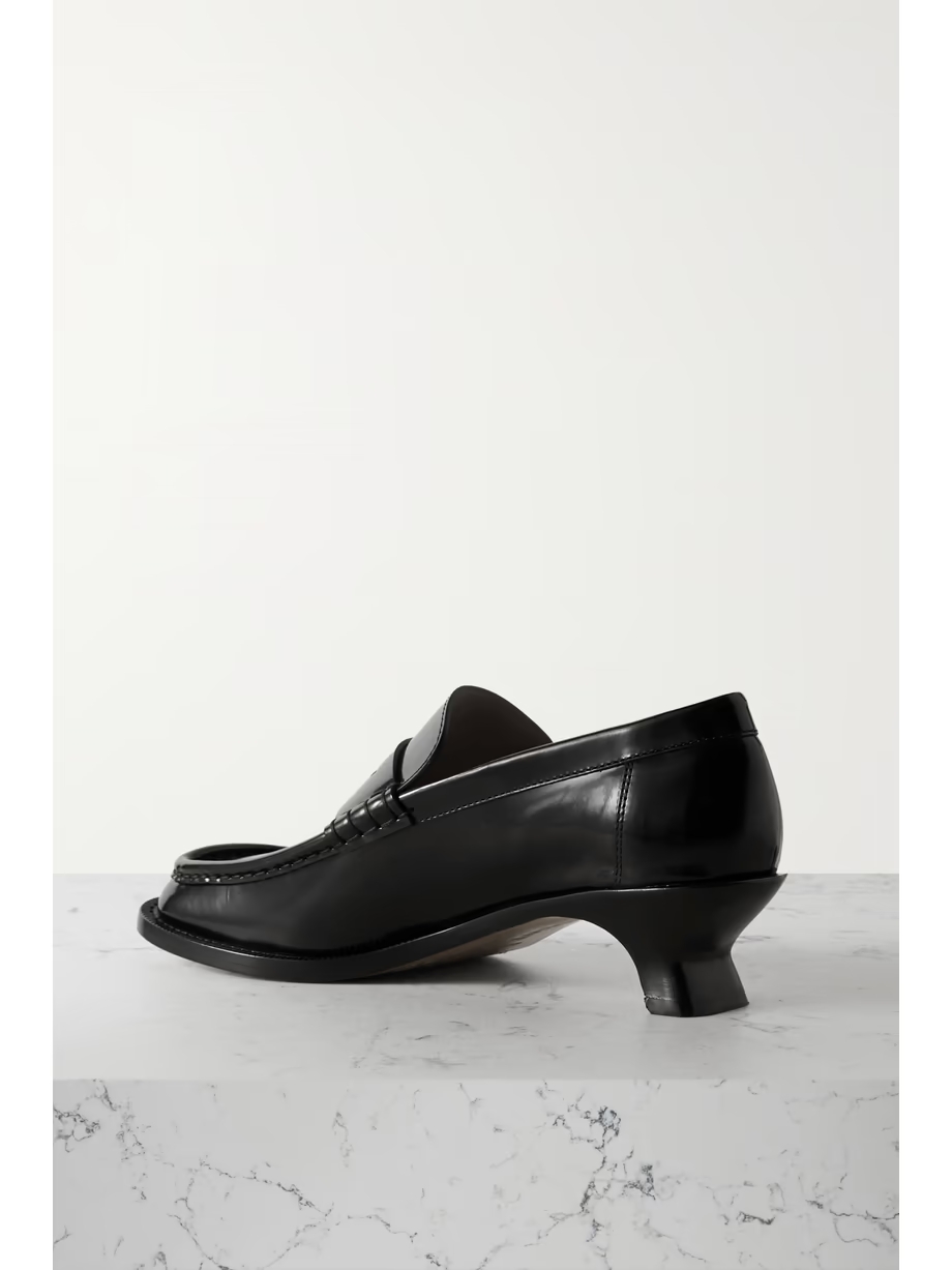 Terra glossed-leather loafers