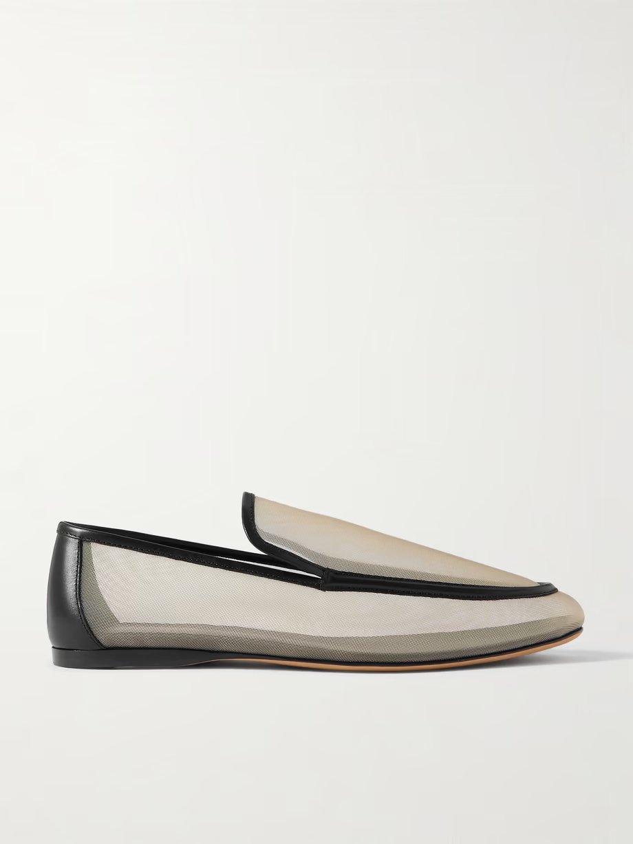 Alessio leather-trimmed mesh loafers