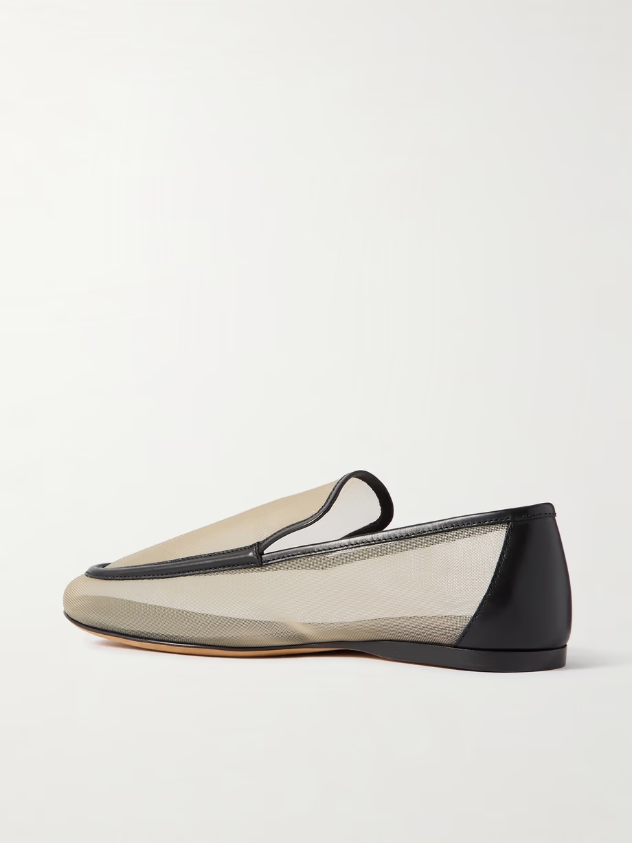 Alessio leather-trimmed mesh loafers