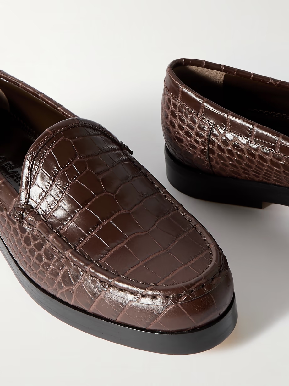 Dinelio croc-effect leather loafers