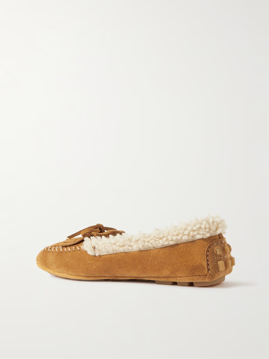 Klemp shearling-trimmed suede loafers