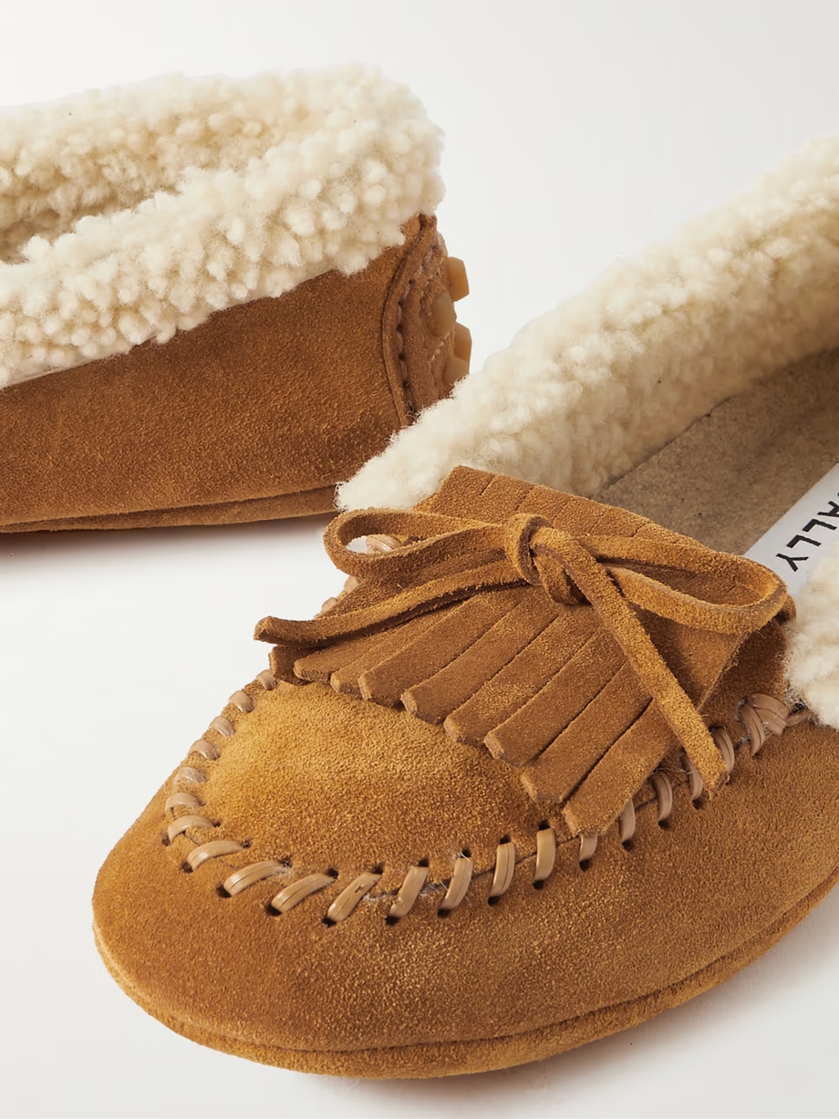 Klemp shearling-trimmed suede loafers