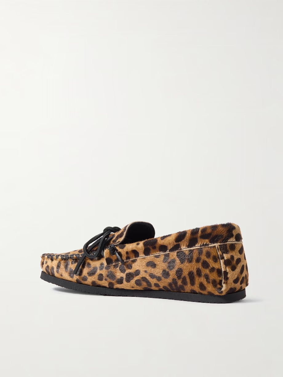 Fitza leopard-print calf hair loafers