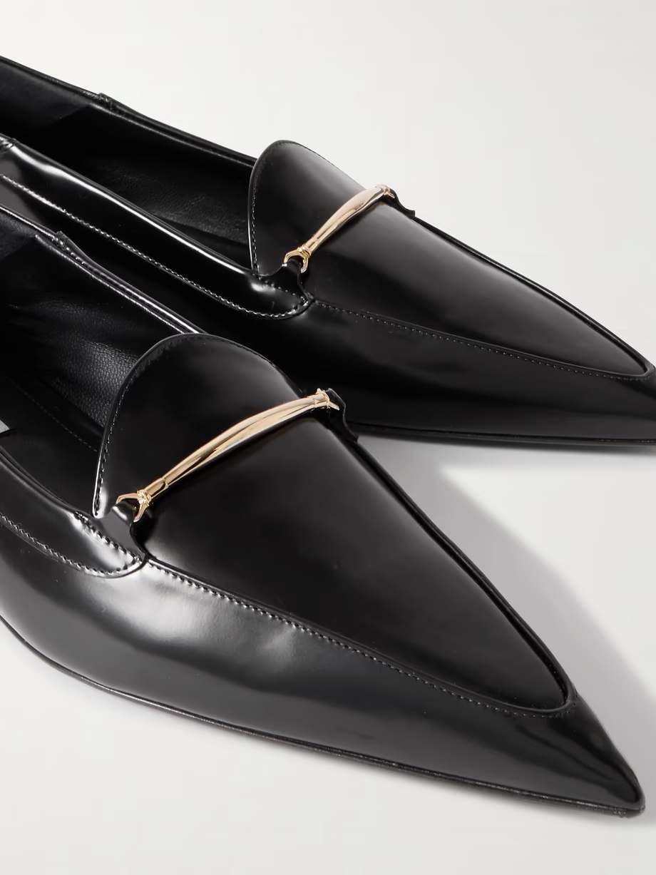 Morsetto embellished leather point-toe loafers