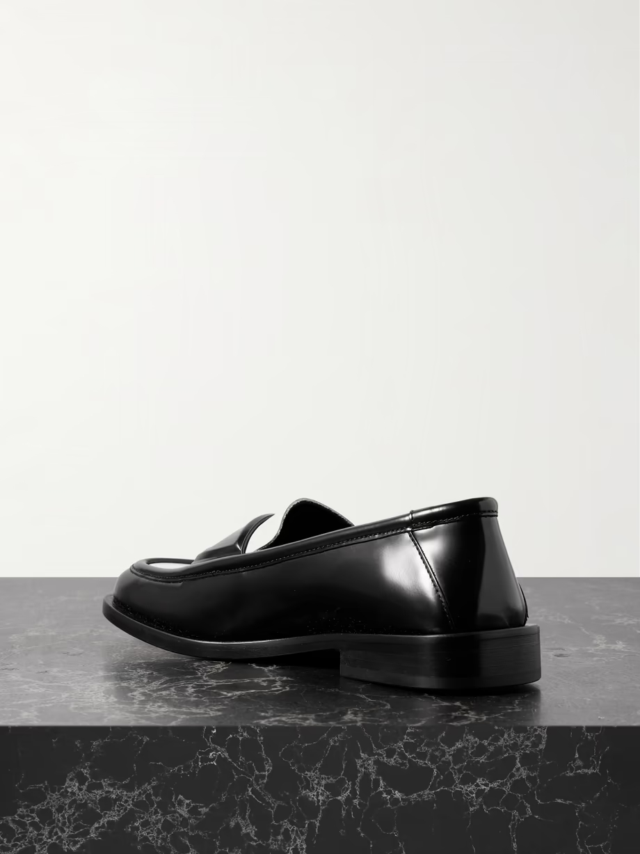 Amanda logo-debossed two-tone leather loafers