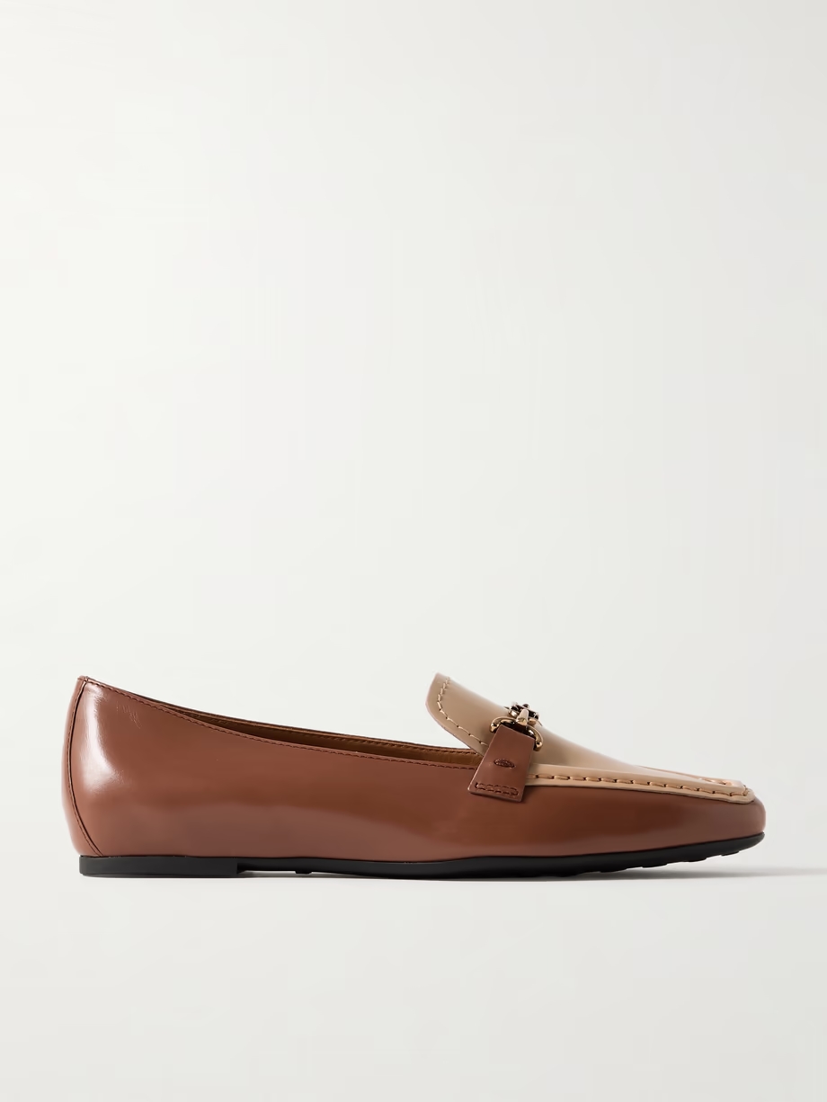 Gomma embellished two-tone leather loafers