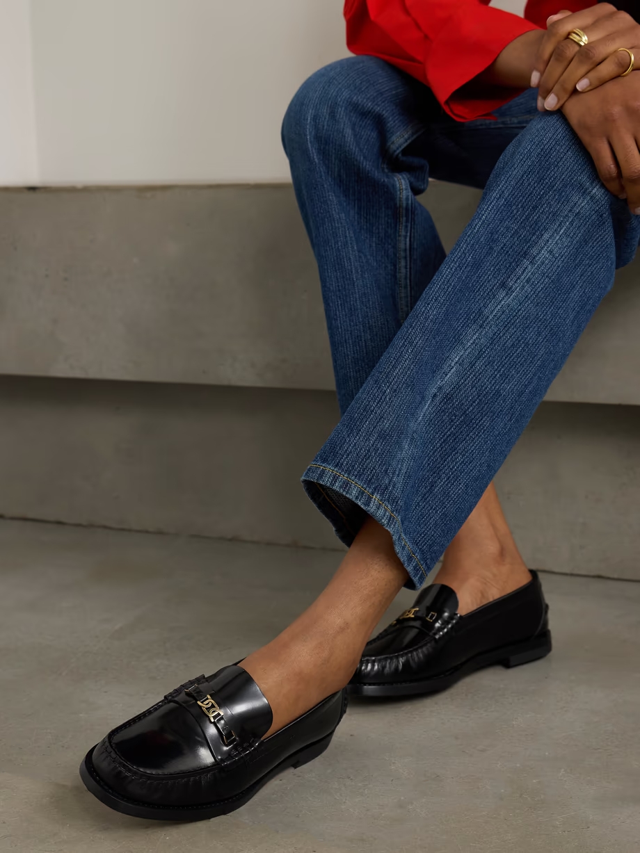 Iniez embellished leather loafers