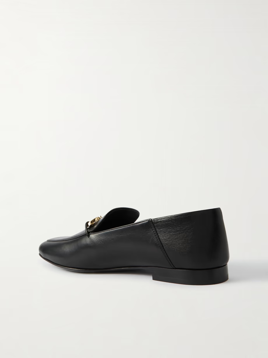 Louis collapsible-heel embellished leather loafers