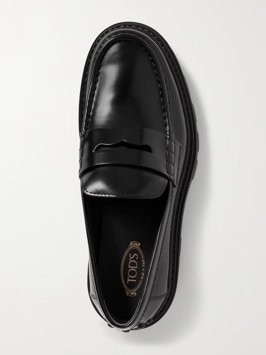 Gomma Pesante glossed-leather loafers