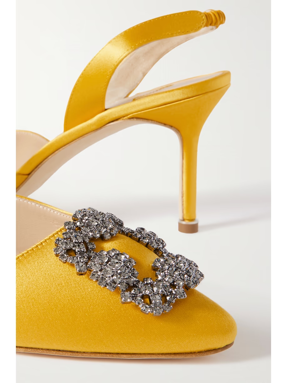 Hangisli 70 embellished satin slingback pumps