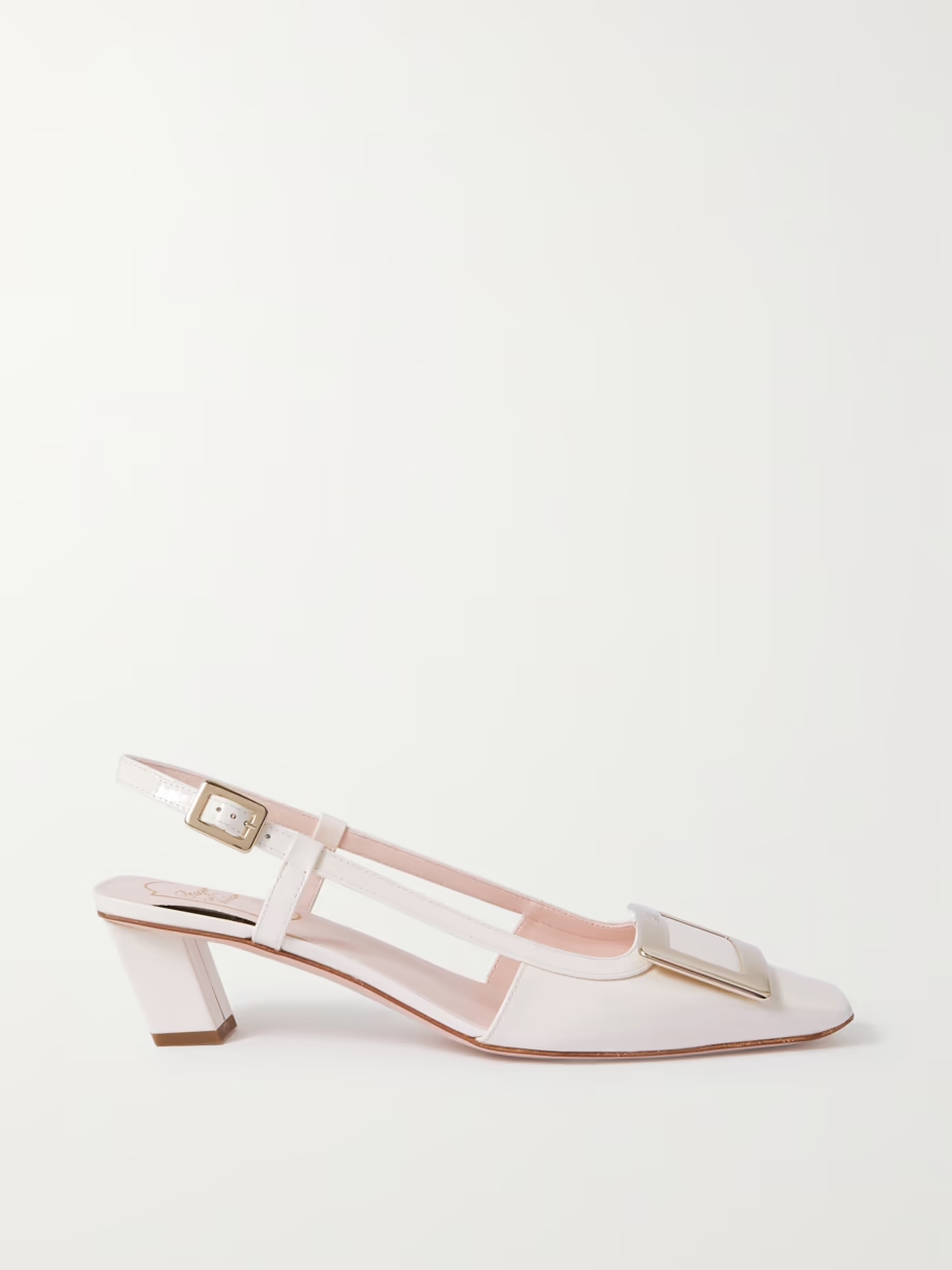 Belle Vivier patent-leather slingback pumps