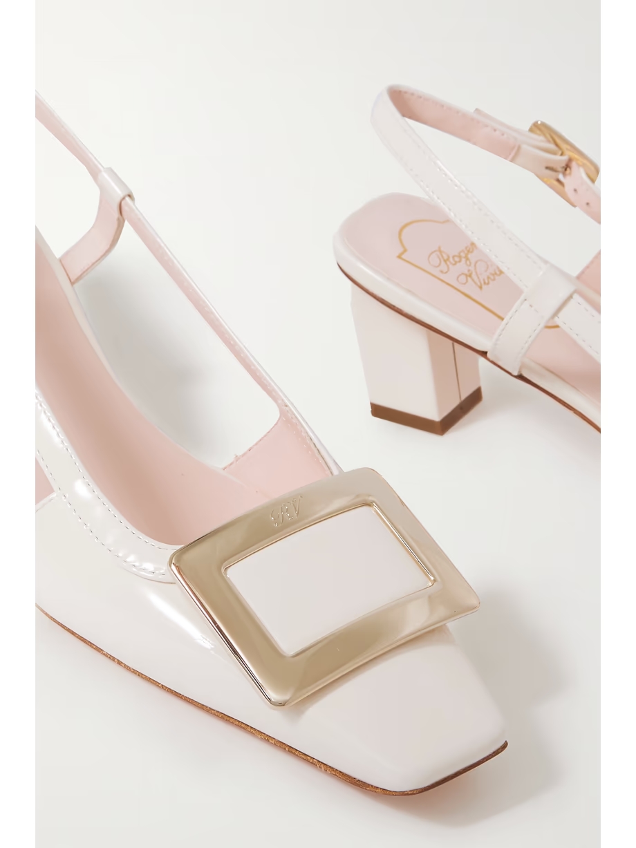 Belle Vivier patent-leather slingback pumps