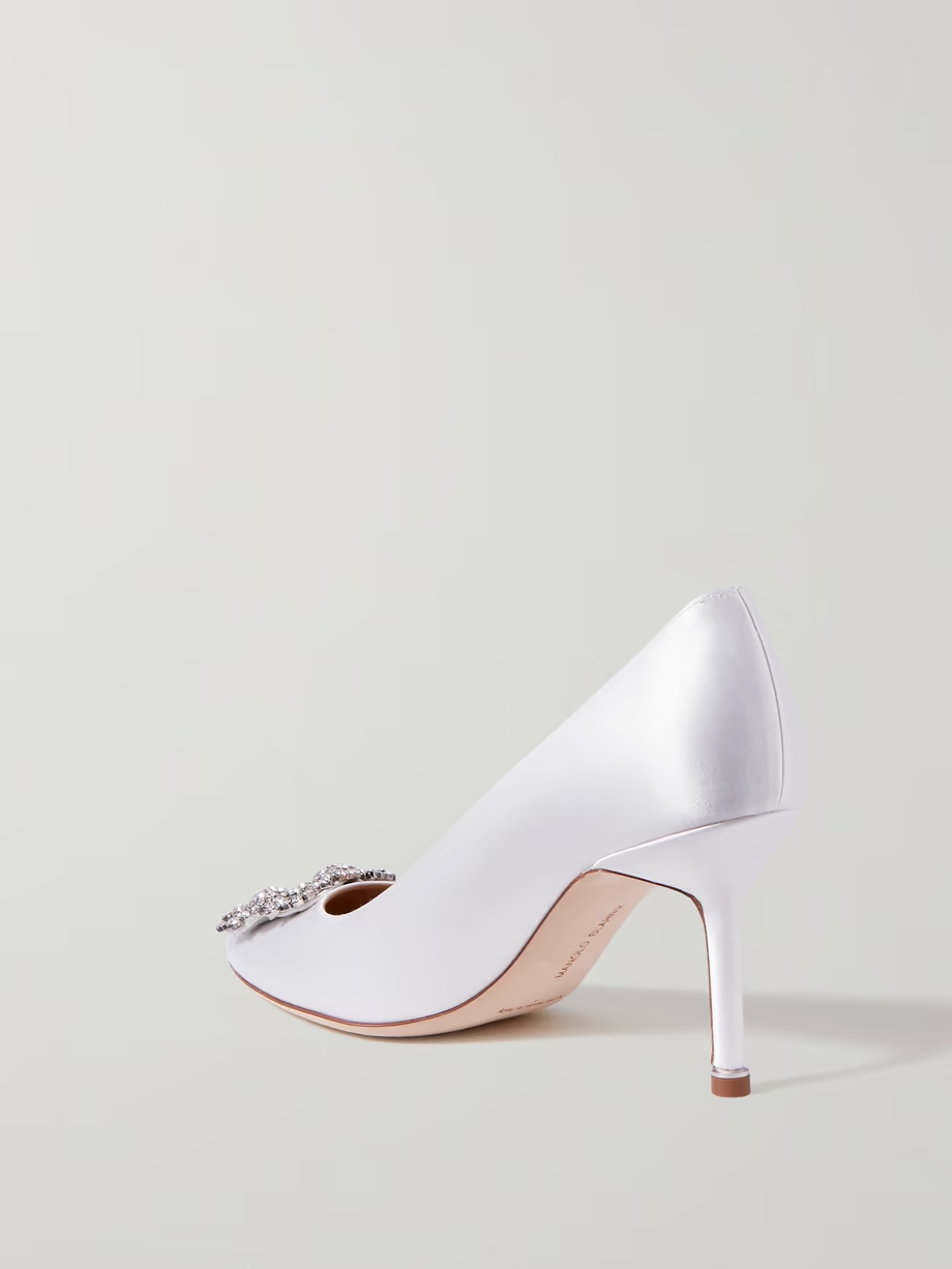 Hangisi 70 crystal-embellished satin pumps