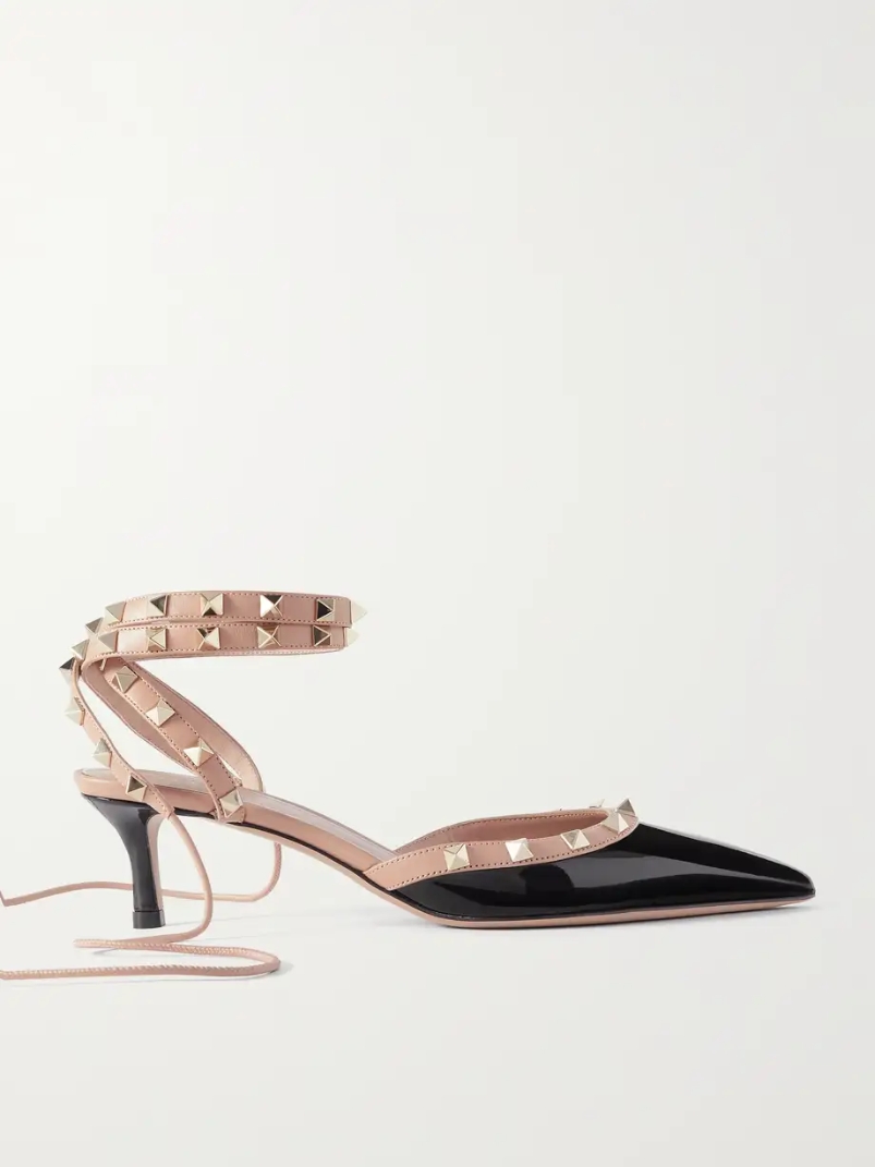 Rockstud 50 patent-leather pumps