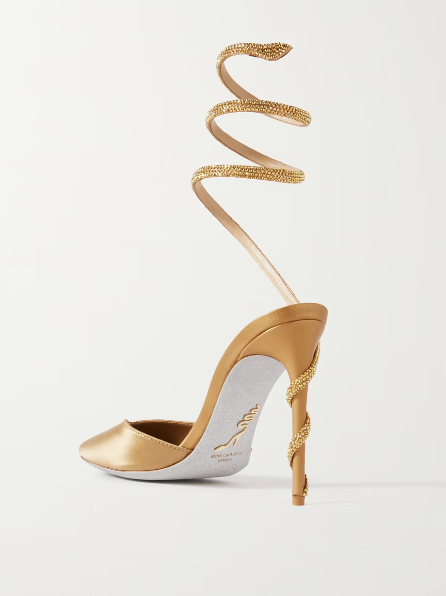 Cleo crystal-embellished satin pumps