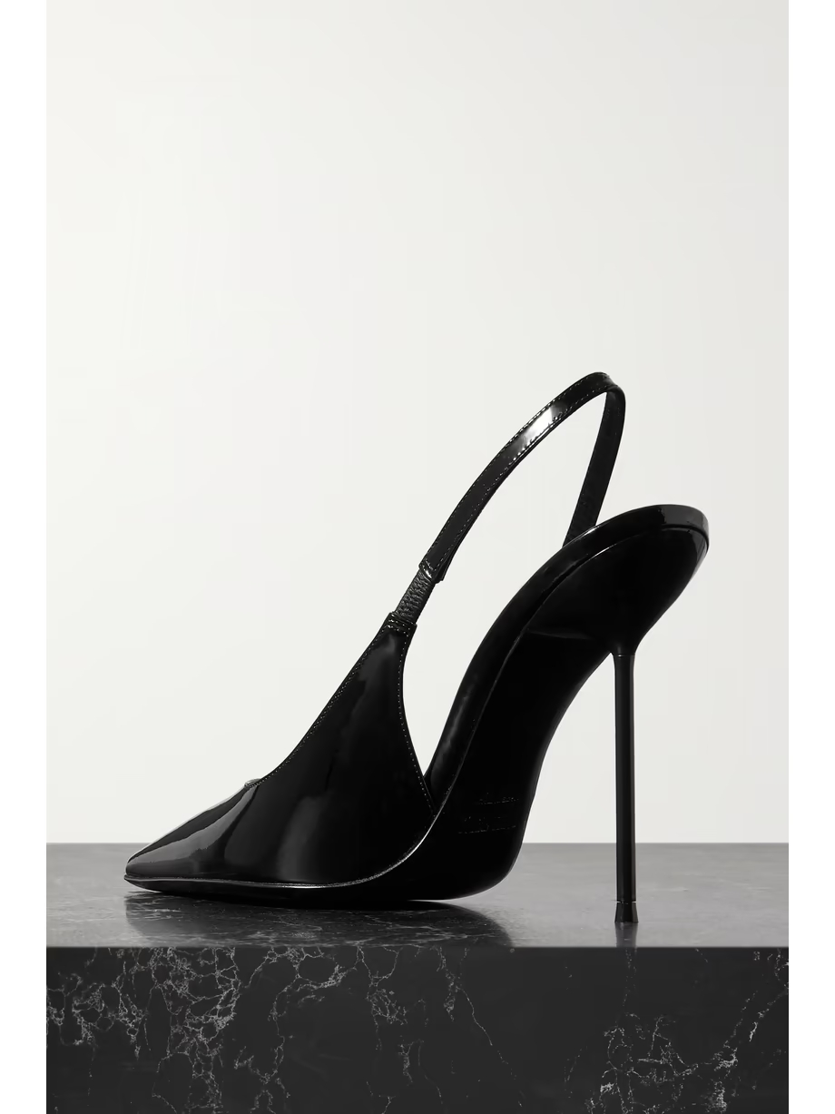 Lidia patent-leather slingback pumps