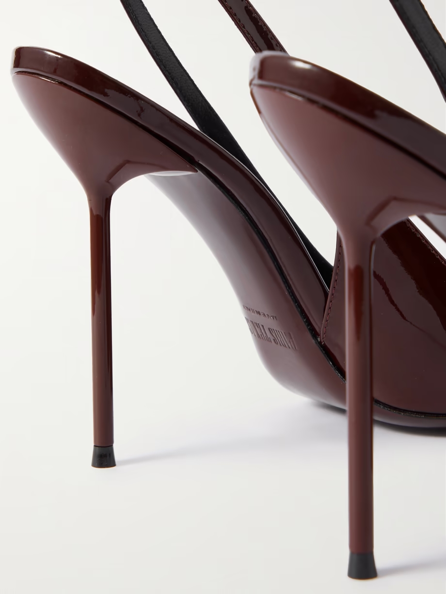 Lidia patent-leather slingback pumps