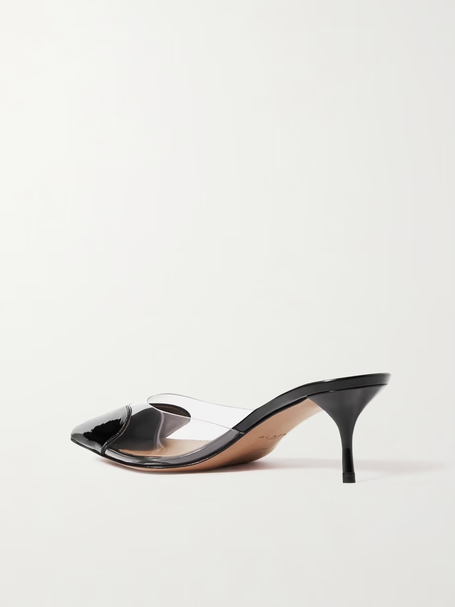 Coeur 55 PVC and patent-leather mules