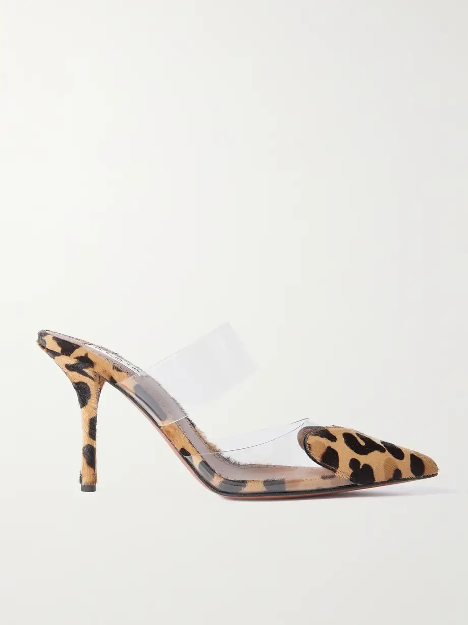 Coeur leopard-print calf hair and PU pumps