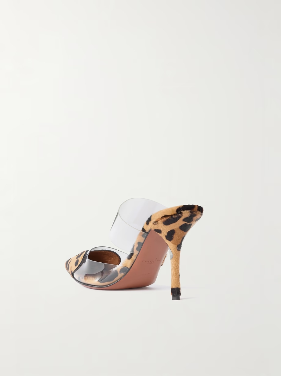 Coeur leopard-print calf hair and PU pumps