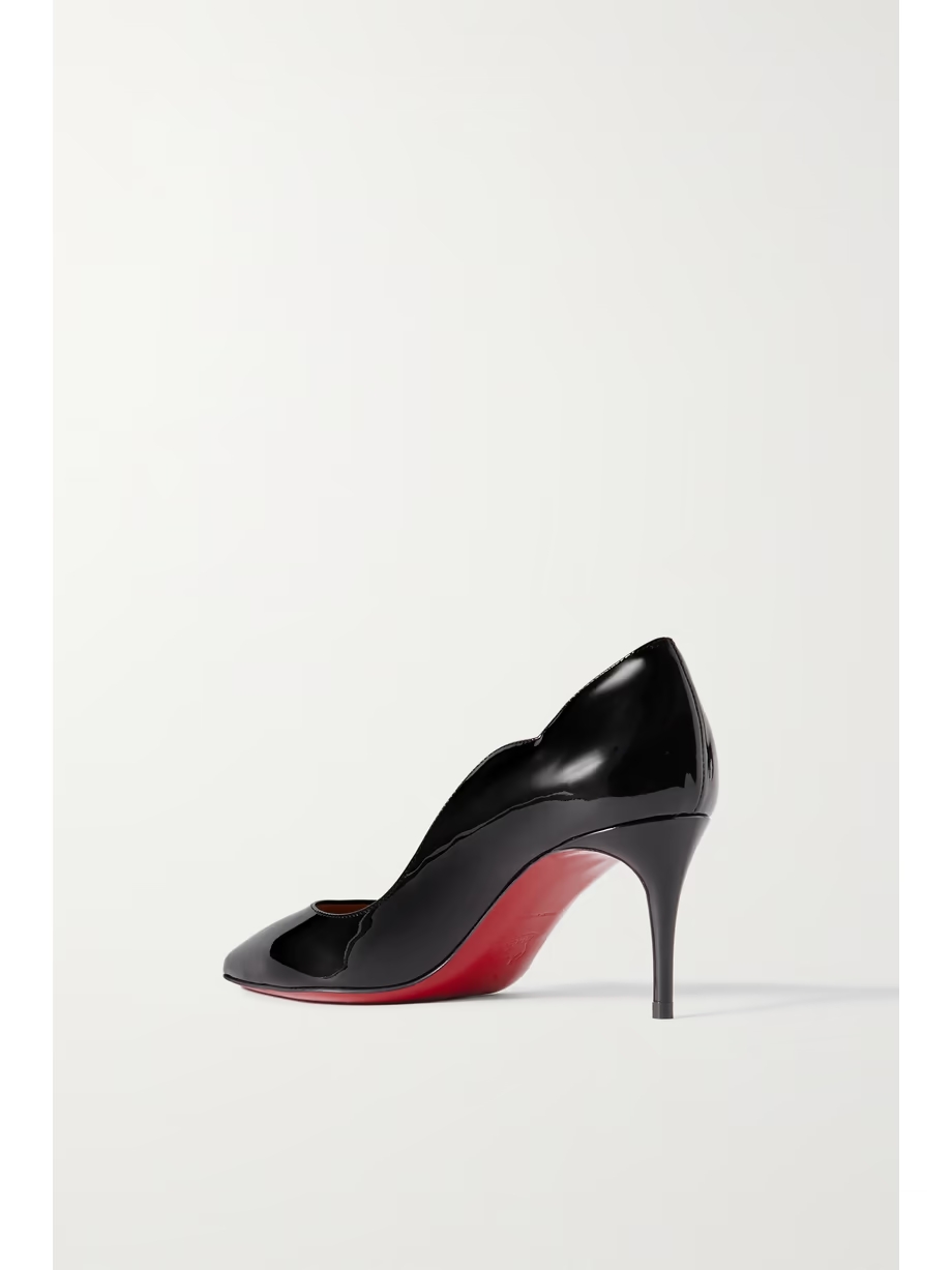 Hot Chick 70 scalloped patent-leather pumps