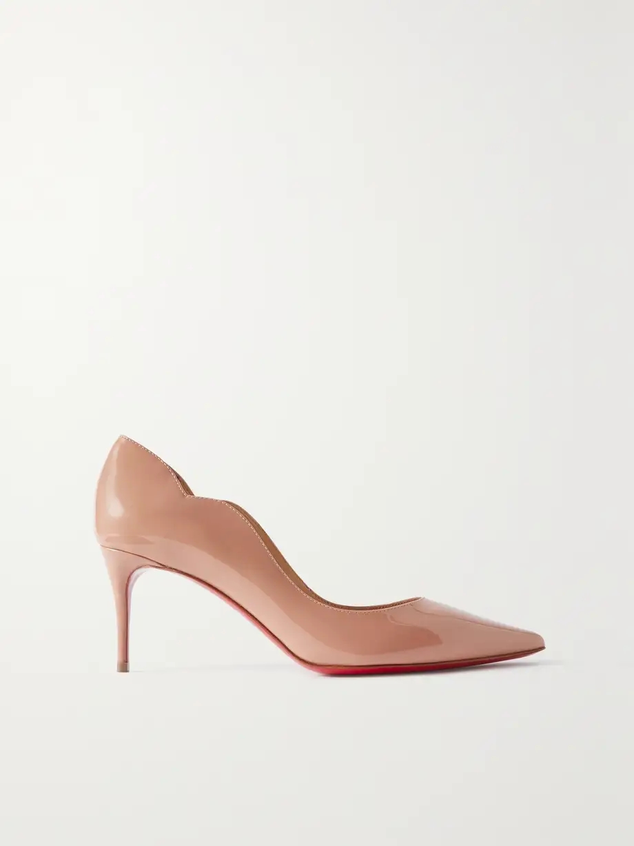 Hot Chick 70 scalloped patent-leather pumps