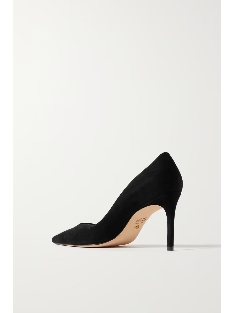 Stuart suede point-toe pumps