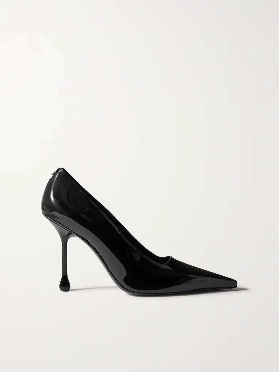 Ixia 95 patent-leather point-toe pumps