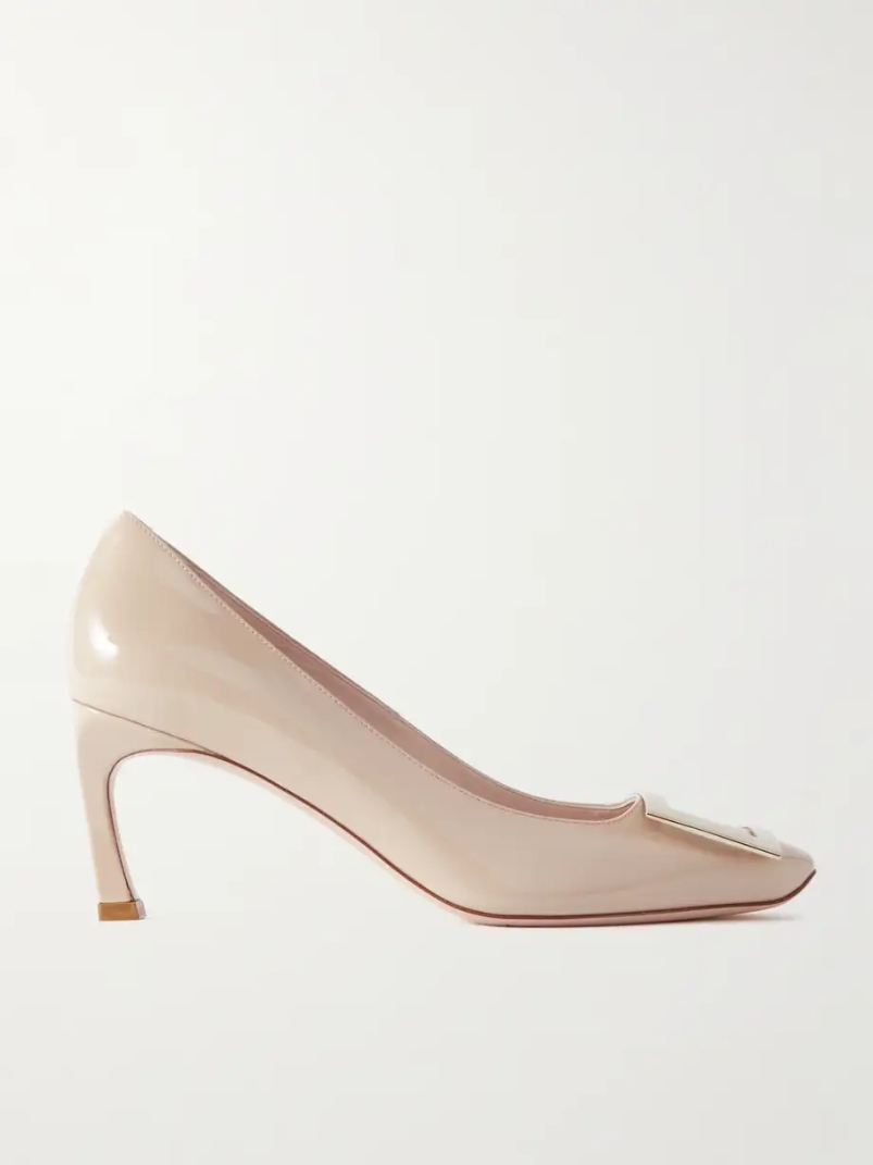 Belle Vivier Trompette buckled patent-leather pumps