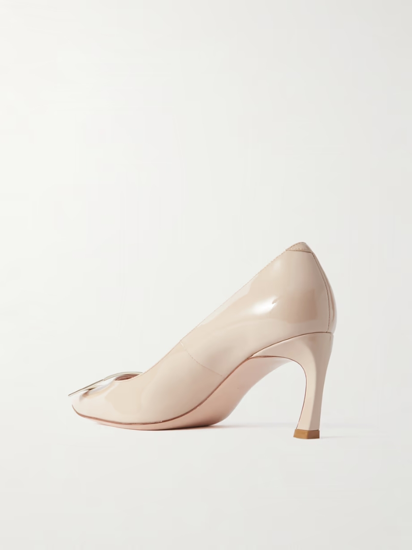 Belle Vivier Trompette buckled patent-leather pumps