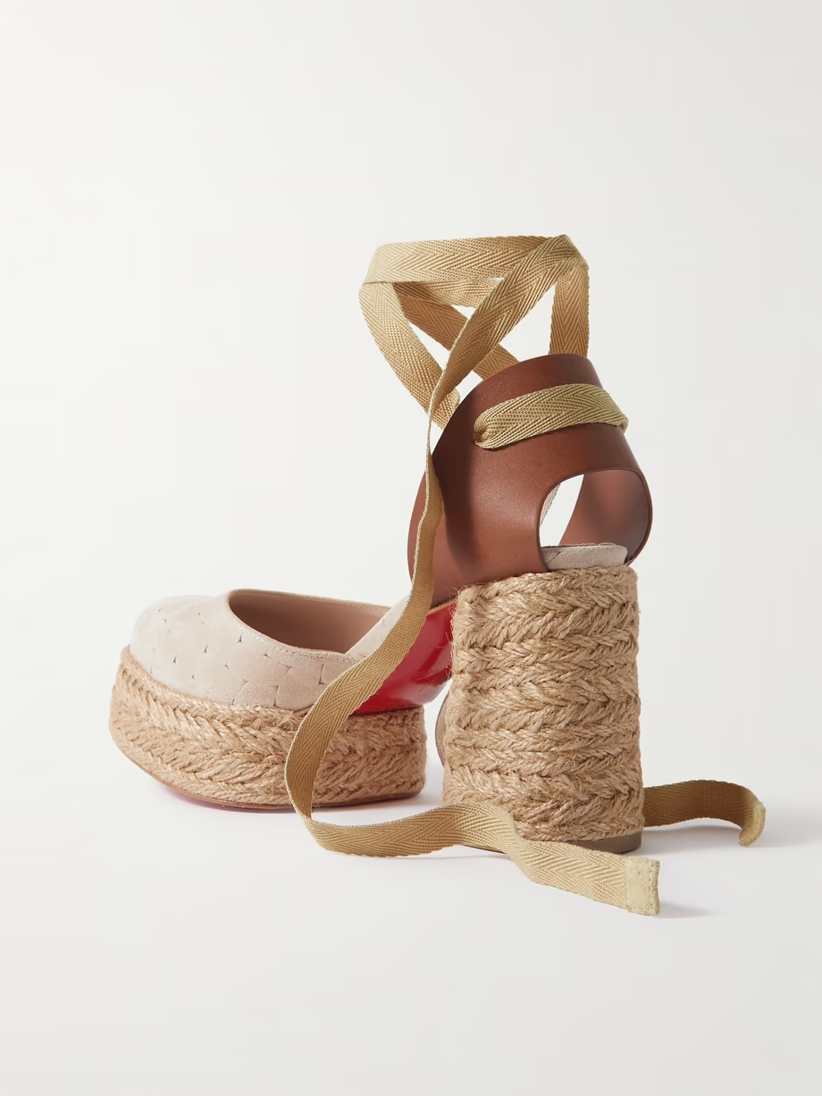 Brigissima 70 suede and leather platform espadrilles