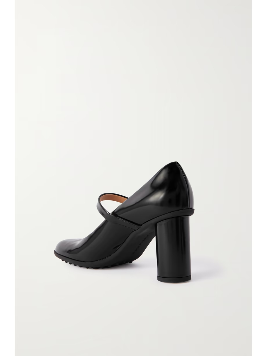 Atomic glossed-leather Mary Jane pumps