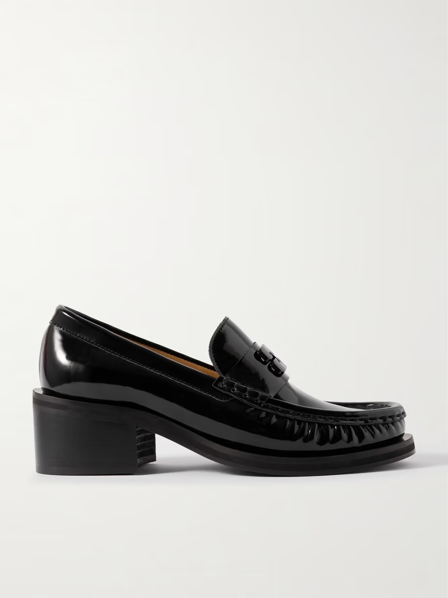 Butterfly recycled patent-leather loafers